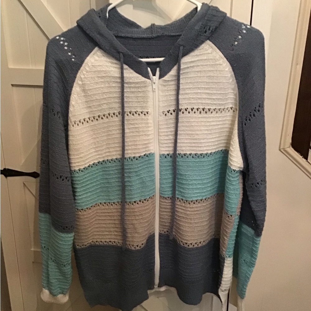Striped Hooded Women's Sweater